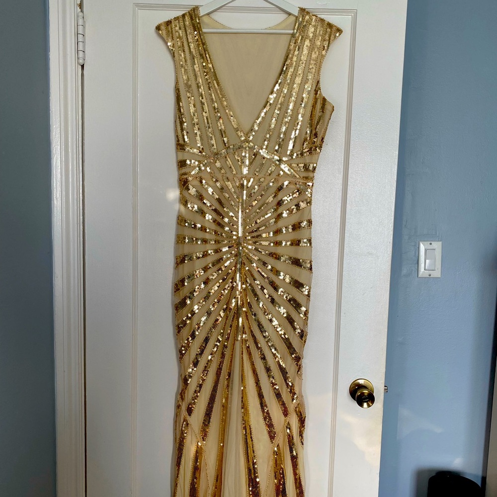 1920s Gold Glamour Dress